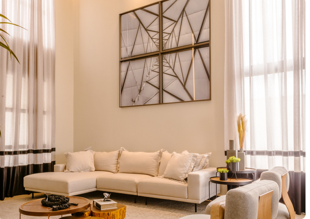 Beige and White Simple Living Room Mood Board Landscape A4 (2)