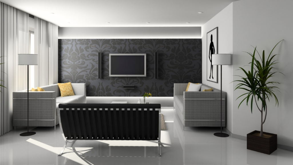 Black And Grey Modern Living Room Instagram Post